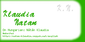 klaudia natan business card