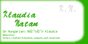 klaudia natan business card